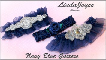 Navy Blue Wedding & Bridal Garters