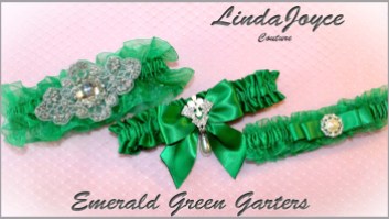 Emerald Green Wedding & Bridal Garters