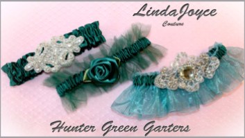 Hunter Green Wedding & Bridal Garters