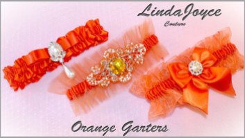 Orange Wedding & Bridal Garters