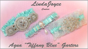 Aqua Tiffany Blue Wedding & Bridal Garters