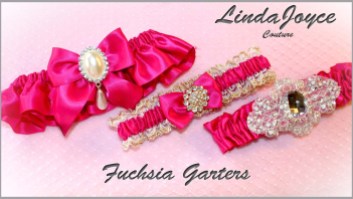Fuchsia Wedding & Bridal Garters