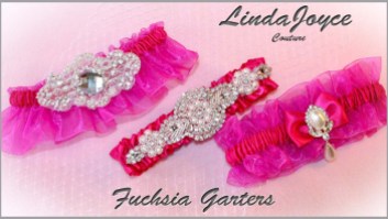 Fuchsia Wedding & Bridal Garters